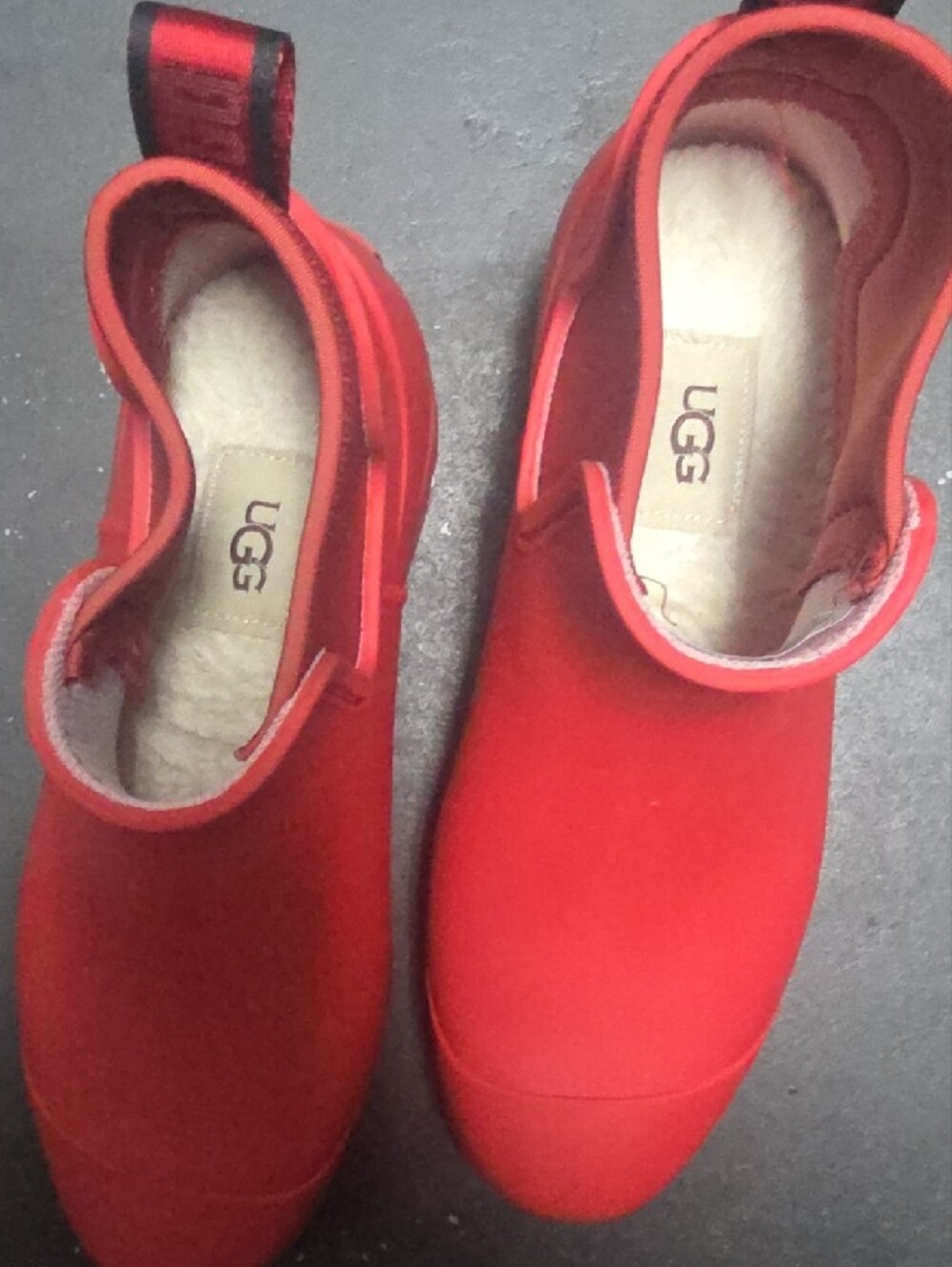 Women's Uggs Waterproof Rain Ankle Boots - Red - Picture 2 of 4
